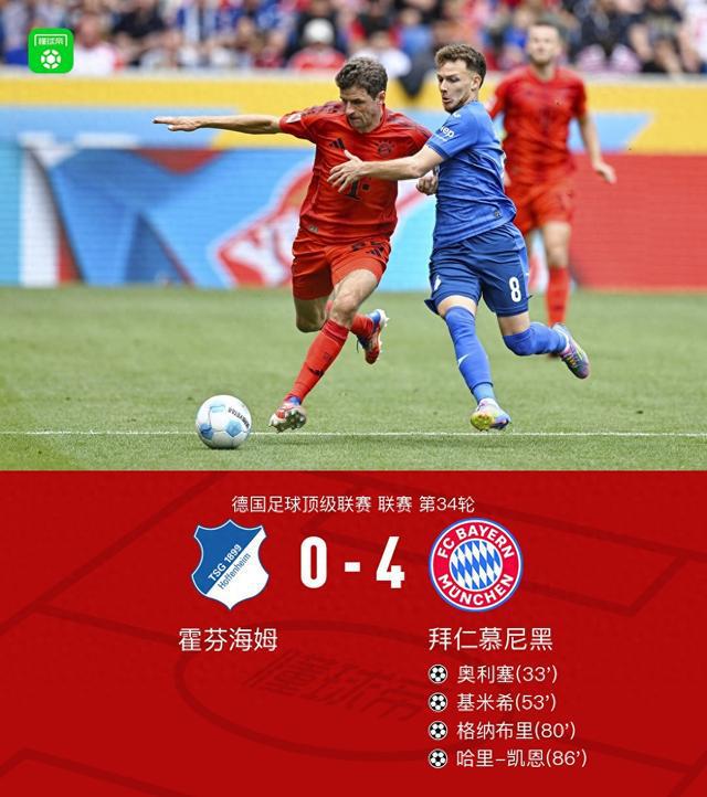 劍南春見證拜仁4-0大勝，奧利塞連四場傳射，凱恩功不可沒。