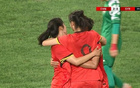 第39分鐘，鄭璐右路破門，U20女足3-0敘女足。